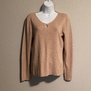 Ann Taylor Tan Wool Blend Sweater sz L